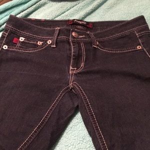 Skinny blue jeans